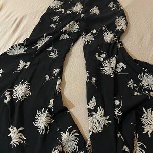 Sugarlips Black and White Leaf Print Pants
